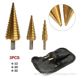 3PCS HSS Step Cutter Bit Set